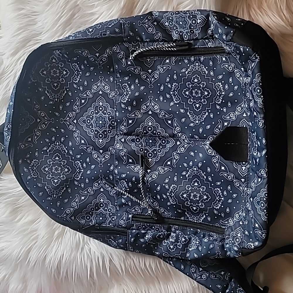Original Use Blue Tribal Small Zipper Backpack